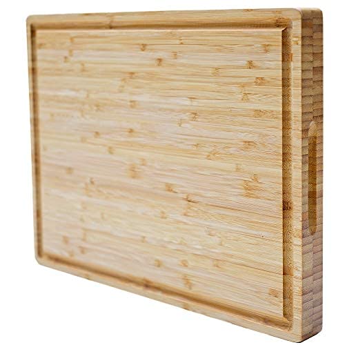 EXTRA LARGE Organic Bamboo Cutting Board & Thick Butcher Block w/Juice  Groove - 17x13x1.5 Wood Cutting Board, Premium Quality and Professional  Design