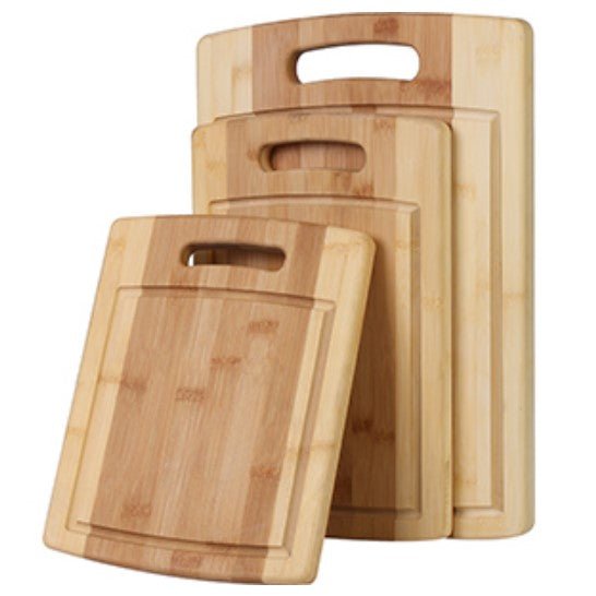 Gourmet Home Products Bamboo Cutting Board, 3 Pack, Natural