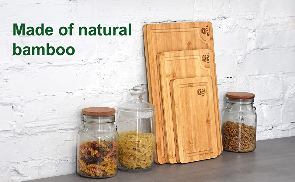 Bamboo Cutting Board Set With Juice Groove – NovoBam