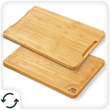 Eviva Small Bamboo Cutting Board w/Juice Groove & Silicone Ring