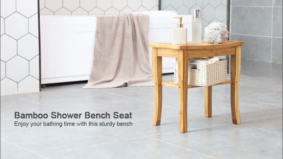 Stylish and Sturdy Bamboo Shower Bench Seat – NovoBam